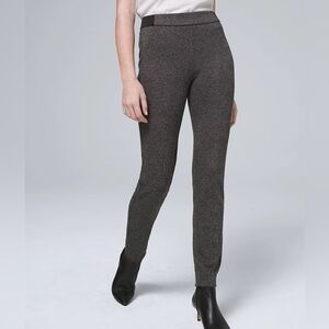 WHBM Straight-Leg Speckled Ponte Slim Ankle Pants